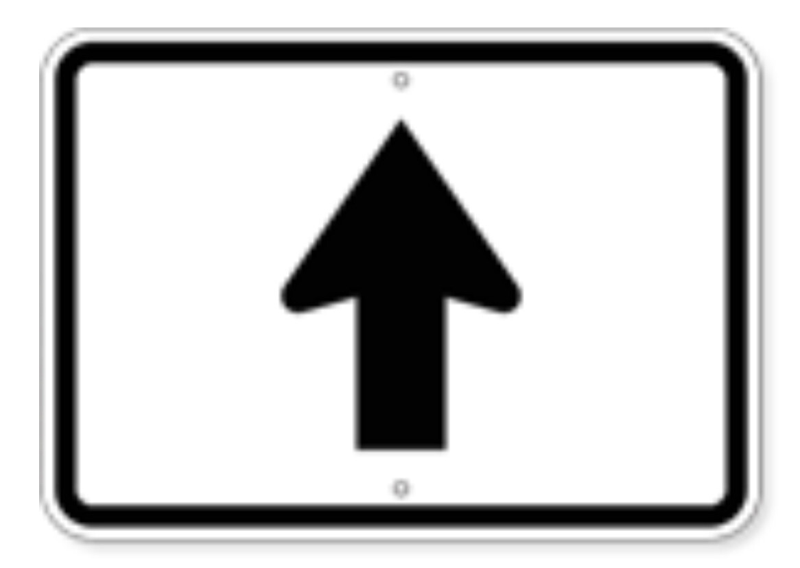 Information Arrow Sign Straight Ahead 21 x 15