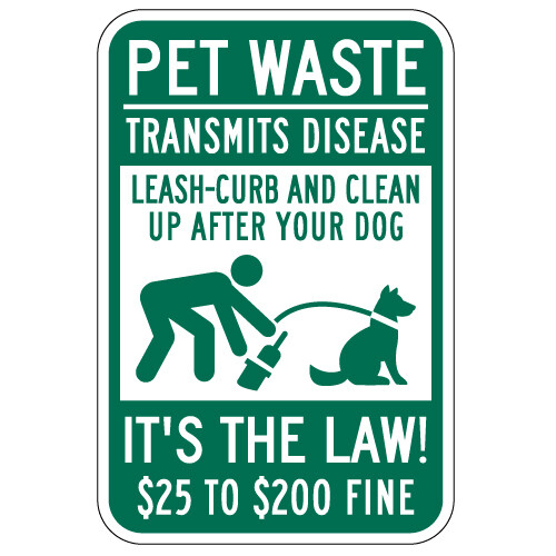 Pet Waste Clean Up After Your Dog Sign - 12x18