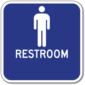 Aluminum Mens Restrooms Sign - No Arrows - 12x12