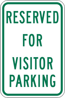 Reserved For Visitor Parking Sign - 12x18
