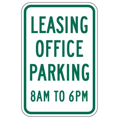 Leasing Office Parking Hours Sign - 12x18