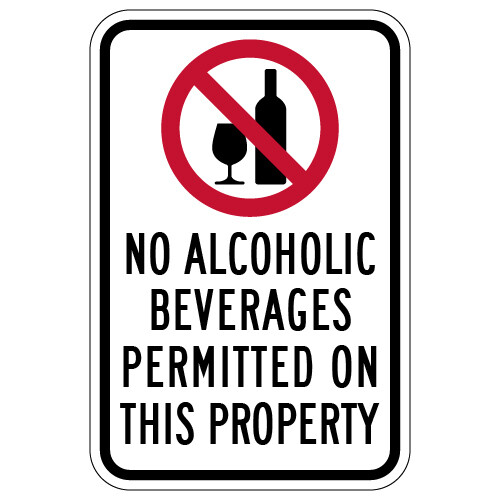 NO Alcoholic Beverages Permitted On This Property Sign - 12x18