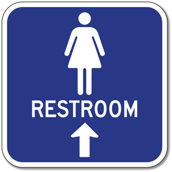 Aluminum Mens Restrooms Sign - No Arrows - 12x12