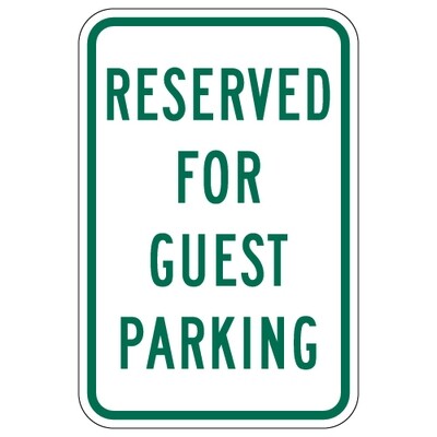 Reserved For Guest Parking Sign - 12x18
