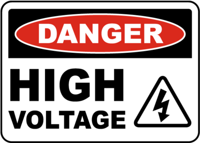 Danger High Voltage Sign - 12x18