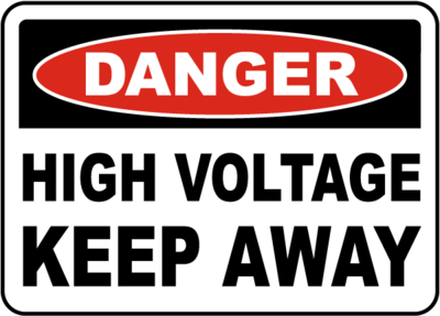 Danger High Voltage Keep Away Sign
- 12x18