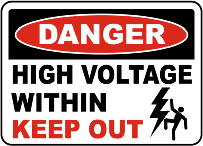 Danger High Voltage Above Sign
- 12x18