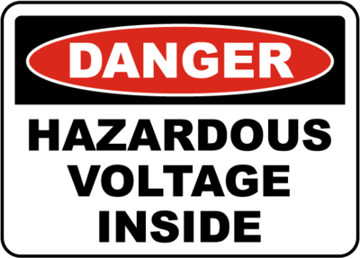 Danger Hazardous Voltage Inside Sign
- 12x18