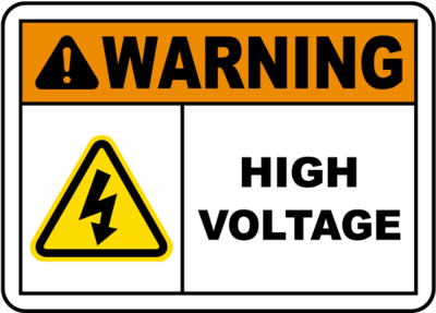 Warning High Voltage Sign
- 12x18