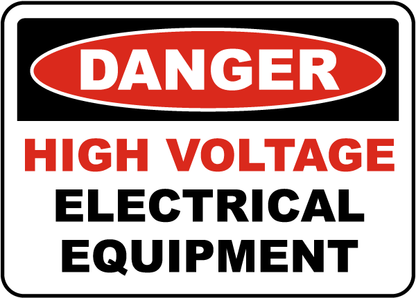 Danger High Voltage Equipment Sign
- 12x18