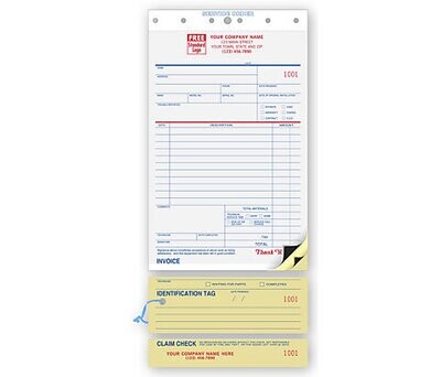 Service Orders, Carbon, Claim Check, Small Format
Size: 5 1/2 x 11"