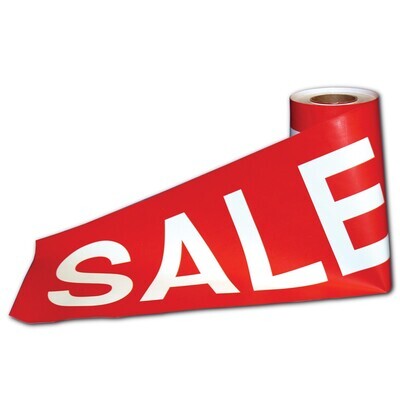 Super Sized Sale Tape (12&quot; x 300&#39;) Red/White