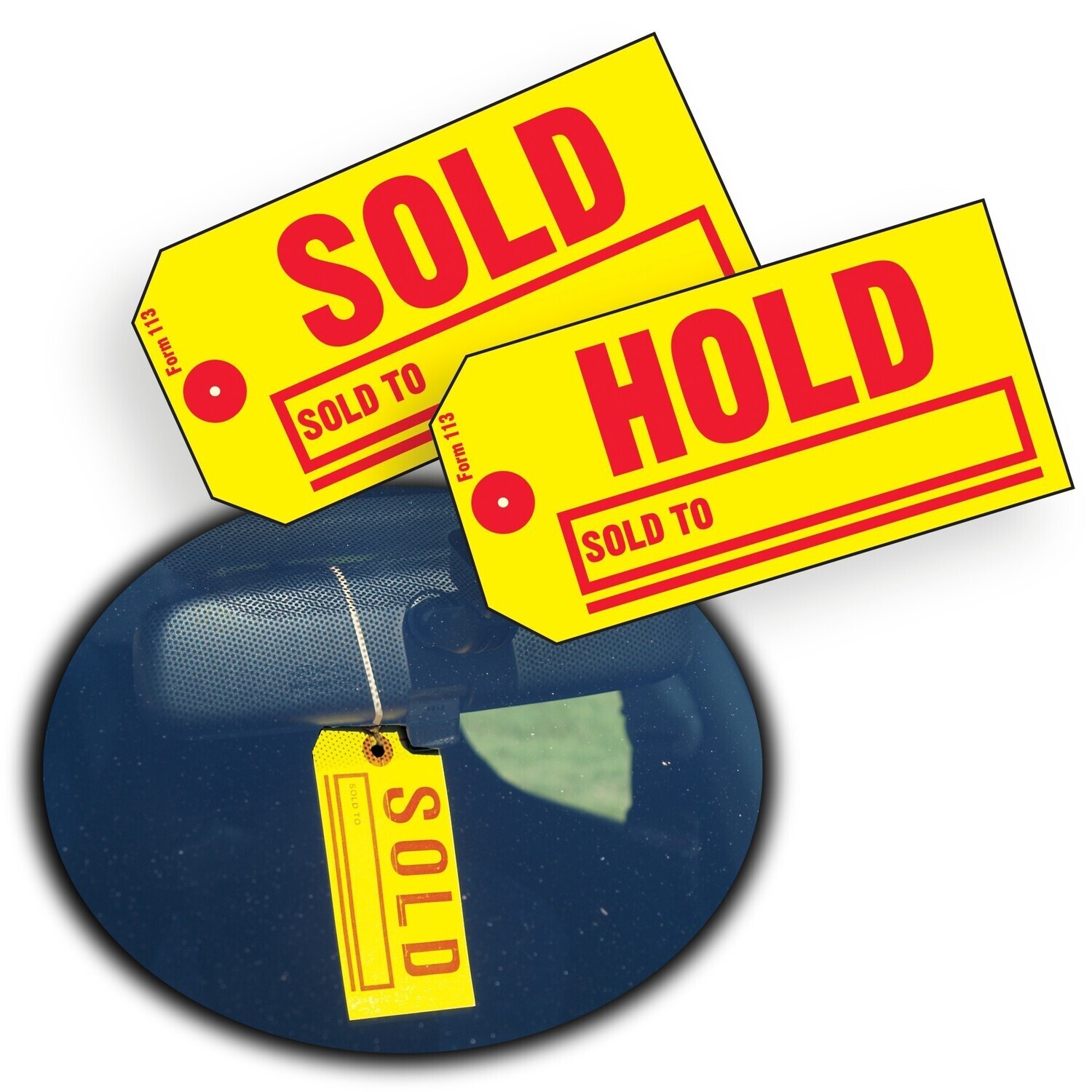 Large "Sold-Hold" Vehicle Tag