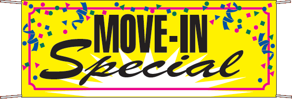 Printed Confetti Banners (Move-In Special) (3' x 8')