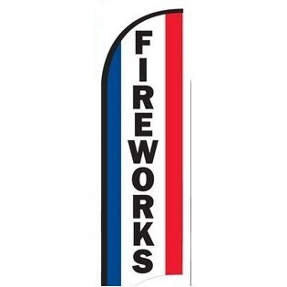 11' Street Talker Feather Flag Kit (Striped Fireworks)