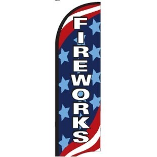 11' Street Talker Feather Flag Kit (Fireworks)