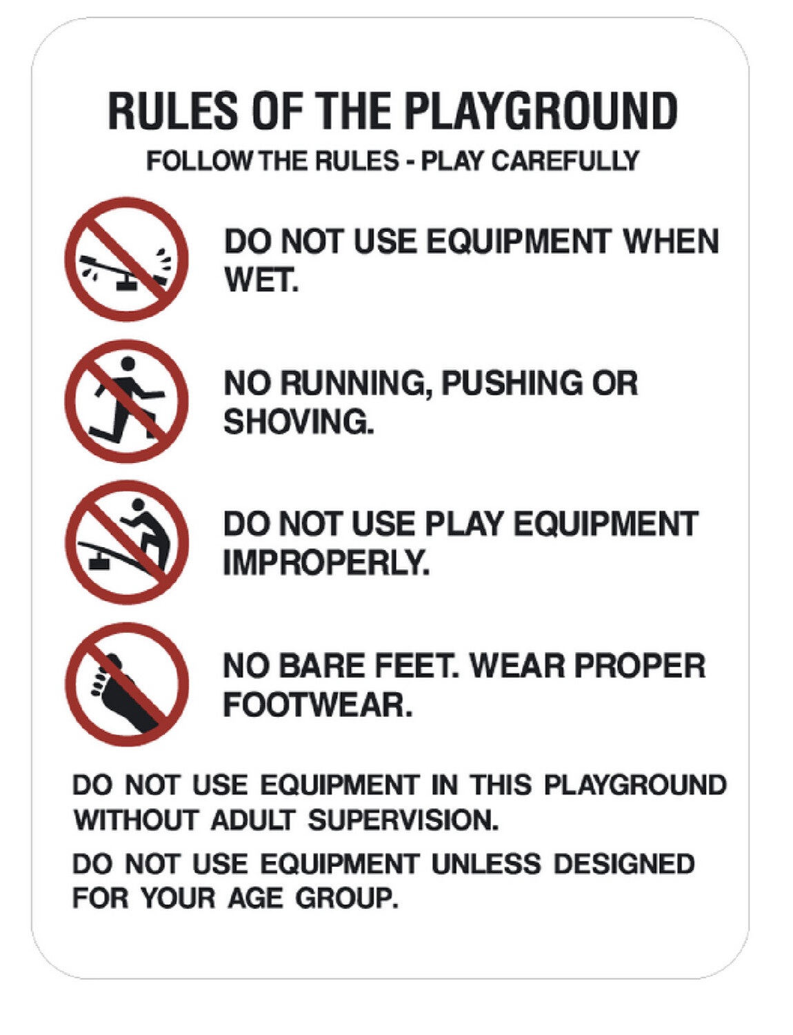 Rules for Use of Playground 18 x 24