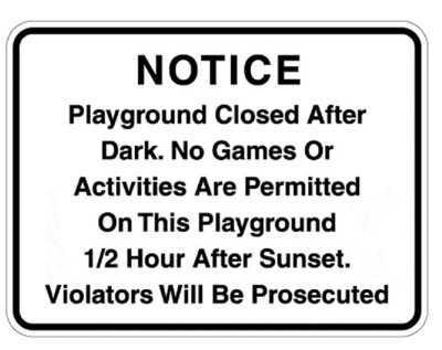 Playground Closed After Dark 18 x 24