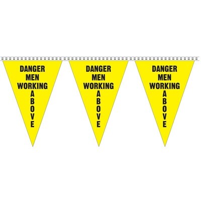100&#39; Safety Slogan Pennant (Danger Men Working Above)