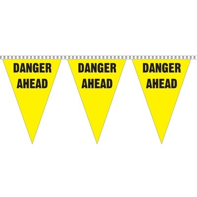 100&#39; Safety Slogan Pennant (Danger Ahead)