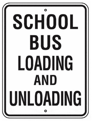 School Buses Loading And Unloading 18 x 24