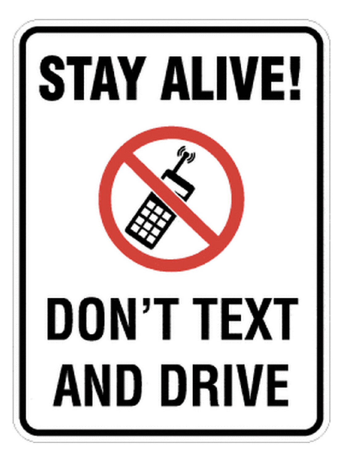 Stay Alive Don’t Text And Drive 18 x 24