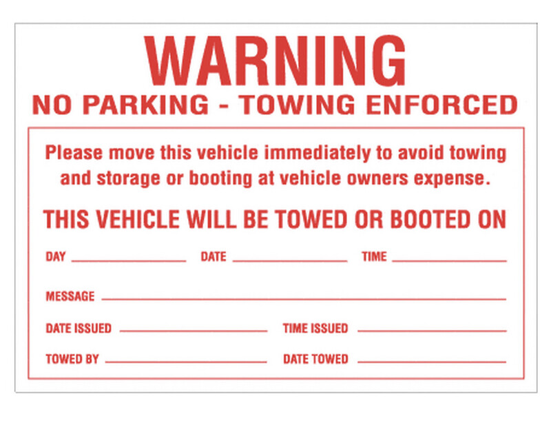 WARNING No Parking Towing Enforced