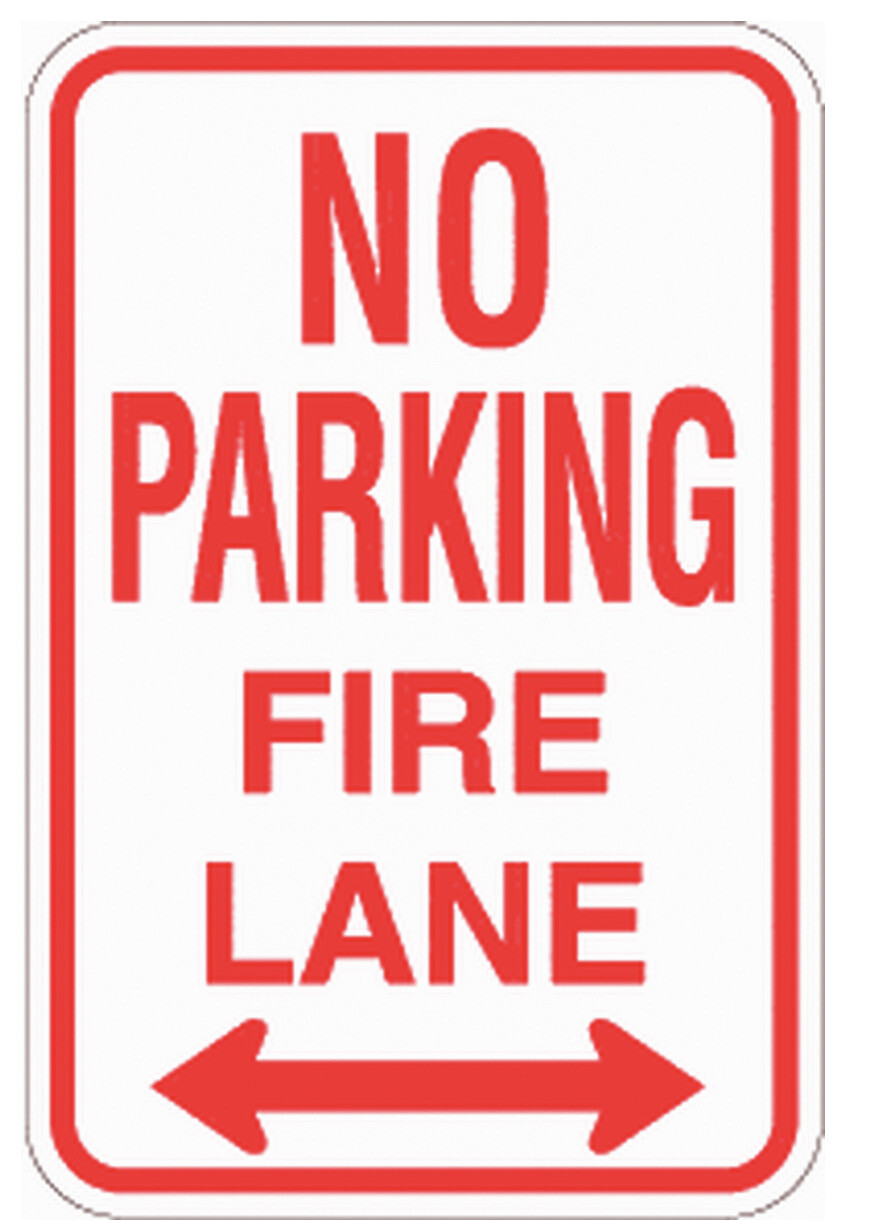 No Parking Fire Lane Left & Right Sign - 12x18