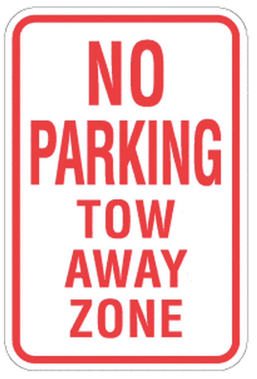 No Parking Tow Away Sign - 12x18