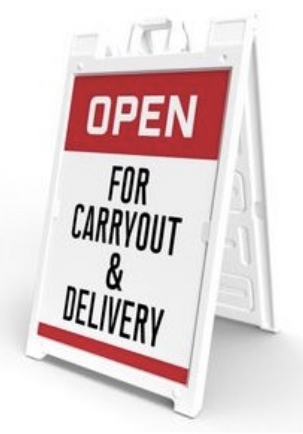 Signicade® Sign Holder (2 Signs) - Open For Carryout and Delivery