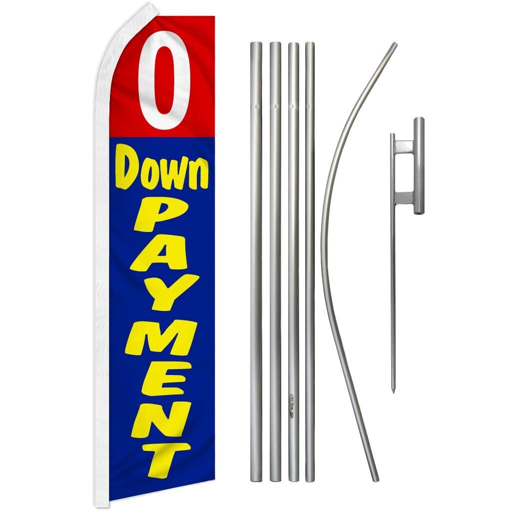 0 Down Payment (Red & Blue) Super Flag & Pole Kit