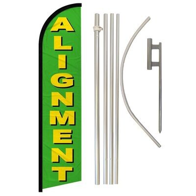 Alignment (Green) Windless Banner Flag &amp; Pole Kit