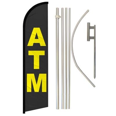 ATM Windless Banner Flag &amp; Pole Kit