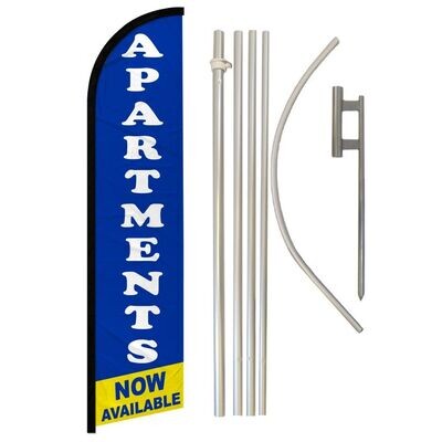 Apartments Now Available Windless Banner Flag &amp; Pole Kit