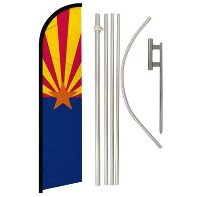 Arizona Windless Banner Flag &amp; Pole Kit