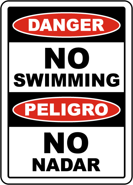 Danger No Swimming Sign