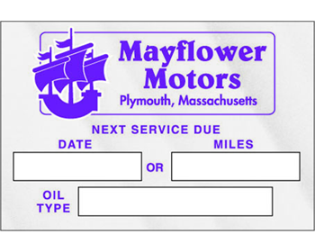 Oil Change Stickers - 384 - Panel A - Sold Individually
