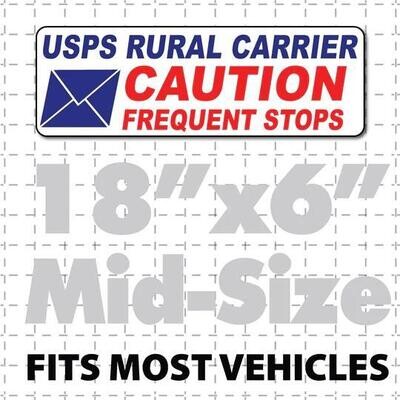 RURAL CARRIER MAGNET CAUTION FREQUENT STOPS MAGNETIC SIGN 18X6&quot; ENVELOPE