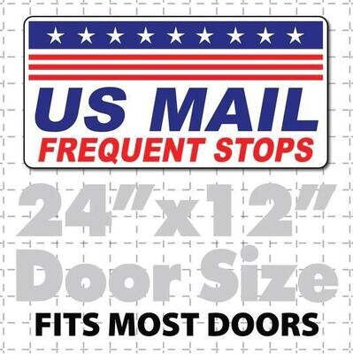 24&quot;X12&quot; US MAIL FREQUENT STOPS MAGNET SIGN WITH TOP STARS &amp; STRIPES