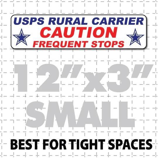 12"X3" US MAIL RURAL CARRIER CAUTION FREQUENT STOPS WITH STARS