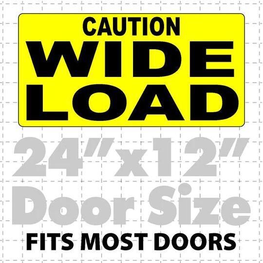 CAUTION WIDE LOAD MAGNET FOR HEAVY LOAD VEHICLES 24X12