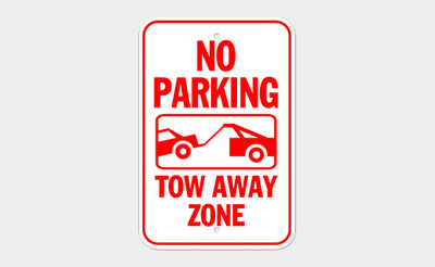 18&quot; X 12&quot; No Parking Tow Away Zone
