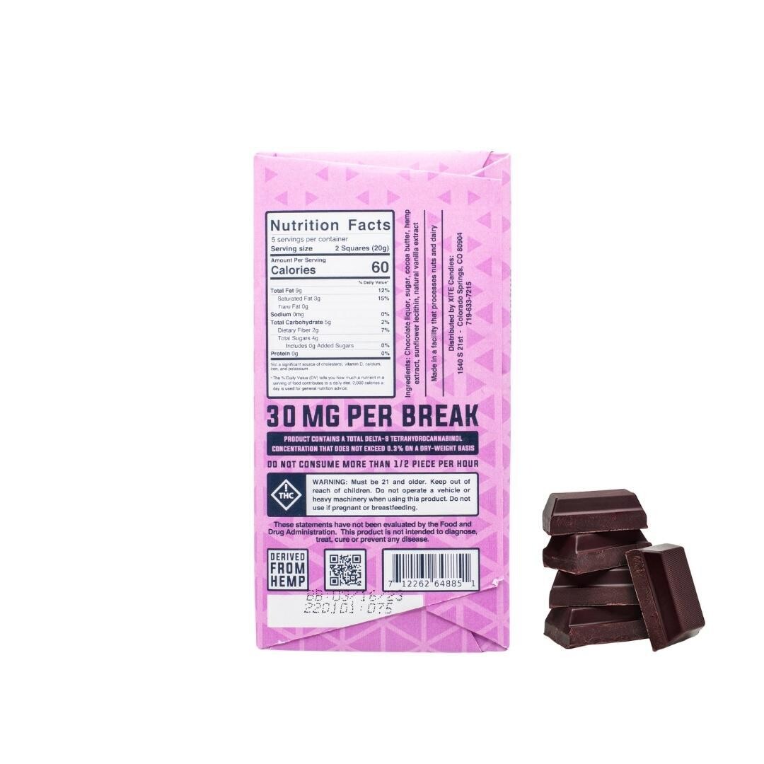 Delta 9/CBD 1:1 Large Chocolate Bars 300mg by Xite
