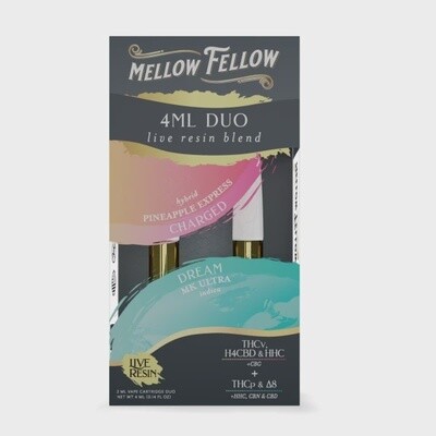 Mellow Fellow Live Resin Charged & Dream Blends - 4ml Cartridge Duos - Pineapple Express/MK Ultra