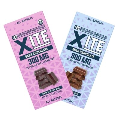 Xite Delta 9/CBD 1:1 Chocolate Bars - Large 300mg