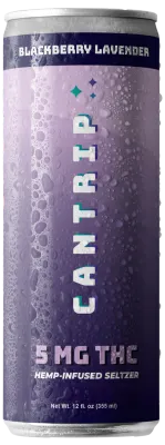 Cantrip THC Drinks, Flavor: Blackberry Lavender 5mg THC Seltzer