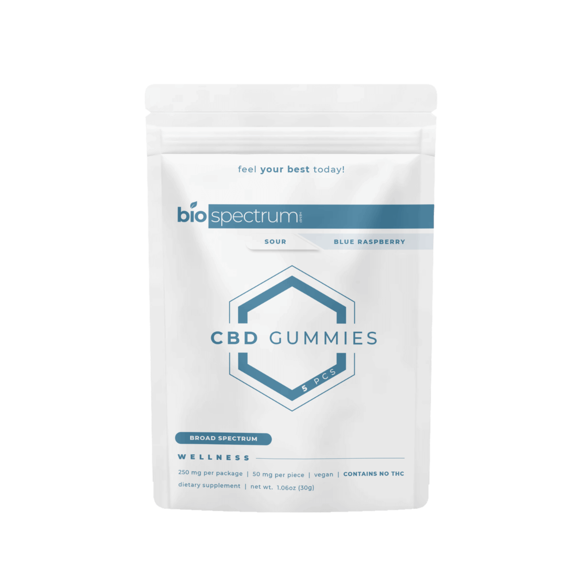 Bio Spectrum CBD THC Free Gummies, Size: 5 Count