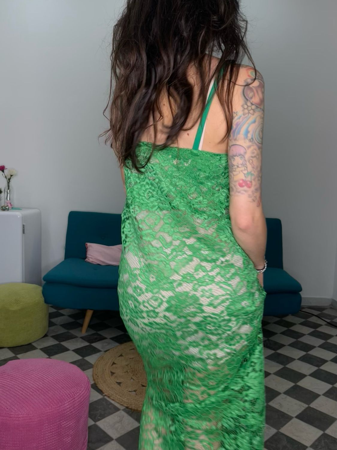 Slip dress MAXI, Colore: Verde