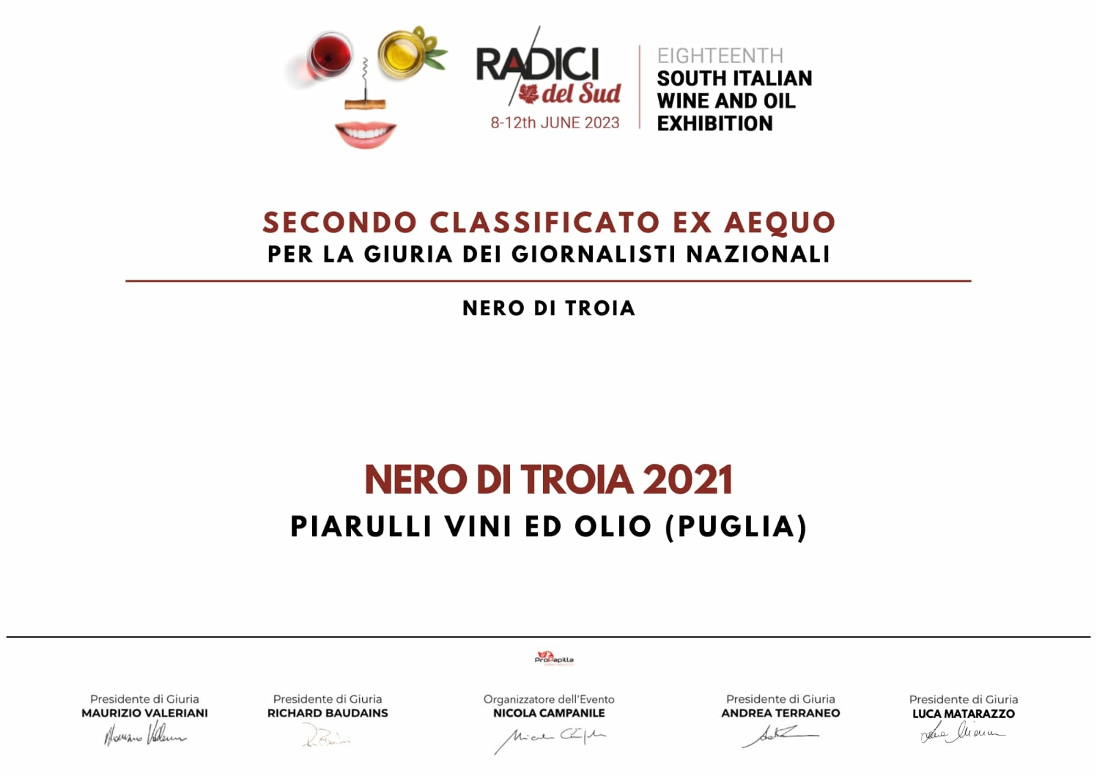 NERO DI TROIA IGP PUGLIA - Piarulli