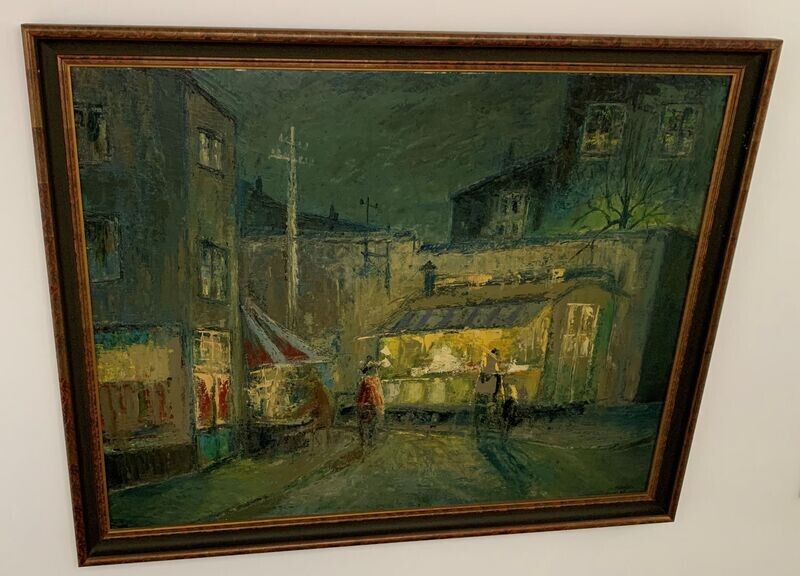 F. Janssens: Straatscene bij avond (1967)